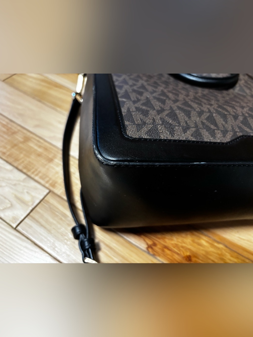 Michael Kors Brown and Black MK Logo Satchel - Picture 4 of 8